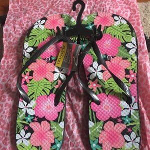 Flip flop pink floral